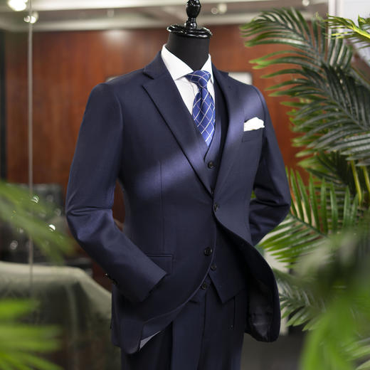 男士全毛款单排两粒扣平驳领西装套装 两色可选 商品图0