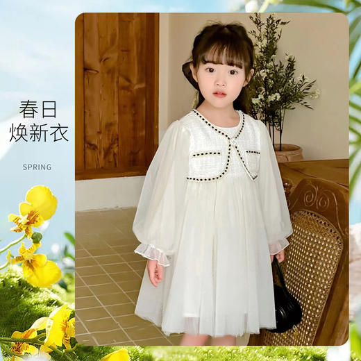 贝贝怡童装女童连衣裙2024春季新款中式公主裙中小童长袖连身裙子ZB1DQ004 商品图8