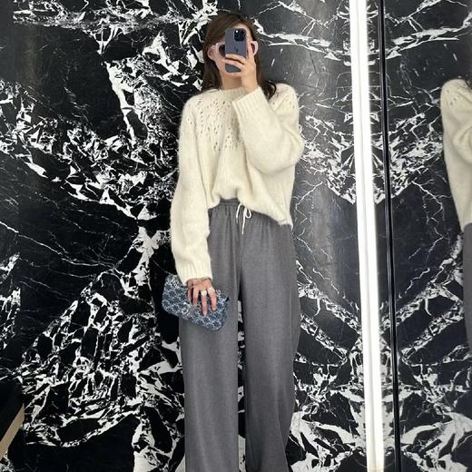 【à perles】高品质纯山羊绒！直筒抽绳休闲长裤，宽松版型，可拍小一号【现货】 商品图1