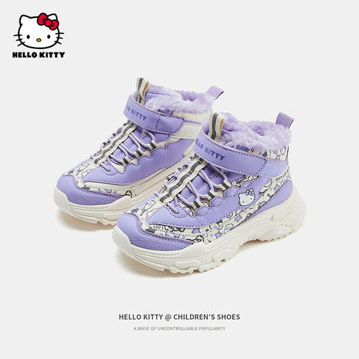 HelloKitty女童雪地靴冬季新款女孩中小童加绒保暖大棉加厚棉靴子 商品图2