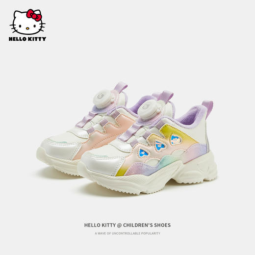 HelloKitty童鞋儿童棉鞋冬季新款中大童女孩加厚棉鞋女旋钮老爹鞋 商品图1