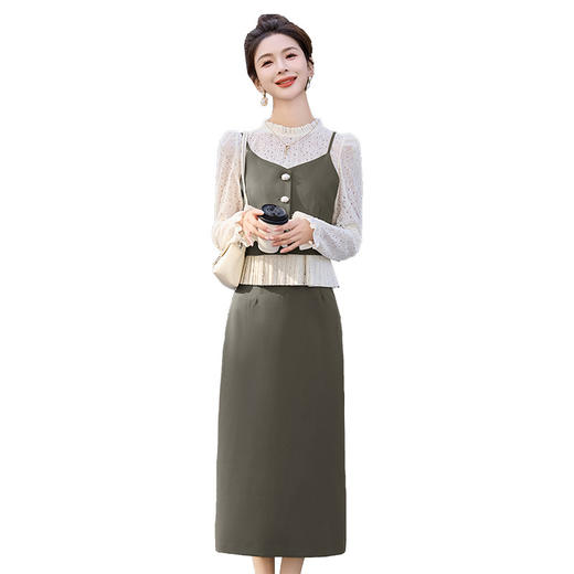 HRFS-62219春季上新气质时尚修身显瘦设计高级感高腰半裙三件套 商品图4