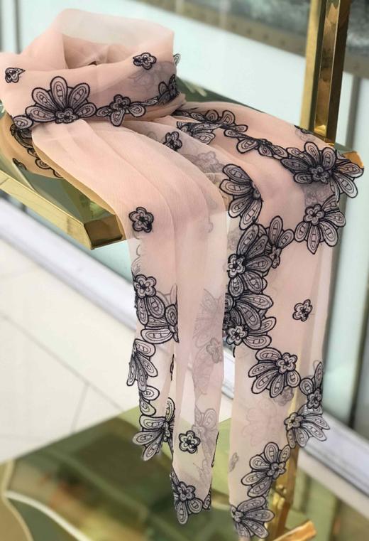 优品堂【惊艳空间】桑蚕丝绣花长巾 商品图5