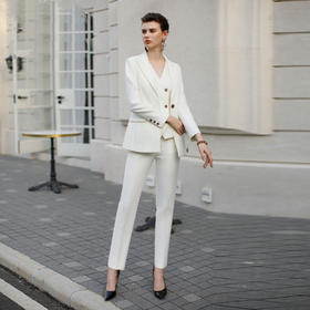 IWY/白色西装马甲三件套女2024春秋新款主持人女神气质西装套装CPM1949