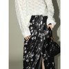 COCOBELLA新中式丝绒碎花半身裙女秋围裹式开叉直筒裙HS7002 商品缩略图2