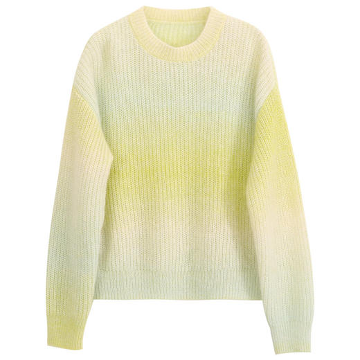 玳莎渐变马海毛套头衫女式24年早春新款宽松慵懒风落肩袖圆领上衣  EA33302 商品图4