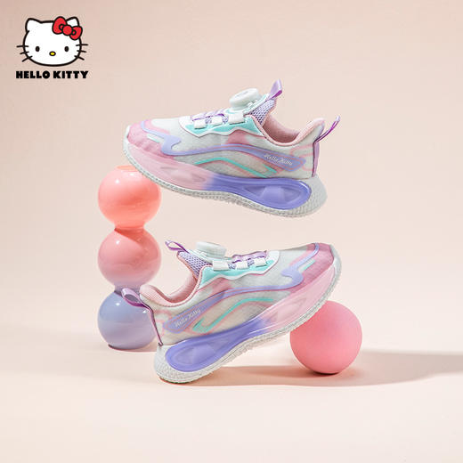 HelloKitty童鞋女童运动鞋透气网面鞋2024春季新款旋转按扣跑鞋 商品图2