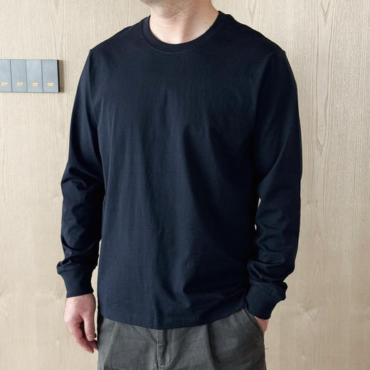 24春夏男士水洗酵棉平纹圆领长袖T恤【包邮+三天无理由退huan】 商品图2