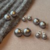 【早春福利】真多麻灰馒头珍珠耳钉S925银针 商品缩略图2
