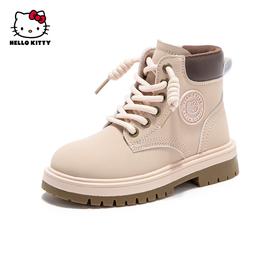 HelloKitty童鞋春秋新款儿童高筒马丁靴中大童女孩防滑软底短靴子