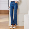 玳莎显瘦微喇牛仔裤女2024春季新款时尚牛仔蓝脚口设计感喇叭裤  EA36302 商品缩略图1