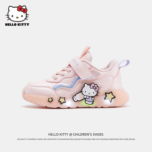 HelloKitty女童鞋子冬季加绒运动鞋2023新款儿童二棉鞋宝宝亮灯鞋 商品图0