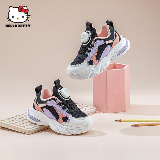 HelloKitty童鞋女童运动鞋2024春季新款旋钮扣跑鞋小女孩休闲鞋潮 商品图1