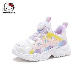 【冬季加绒备用下架】hellokitty童鞋女童运动鞋春秋2024新款旋转扣儿童鞋子透气网面鞋
