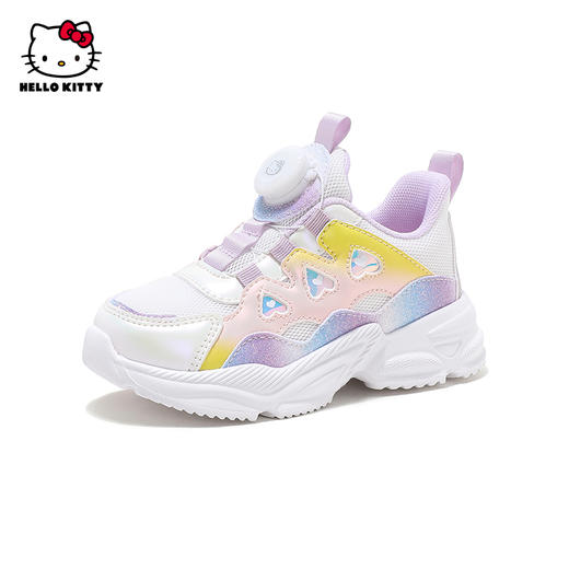 【冬季加绒备用下架】hellokitty童鞋女童运动鞋春秋2024新款旋转扣儿童鞋子透气网面鞋 商品图0