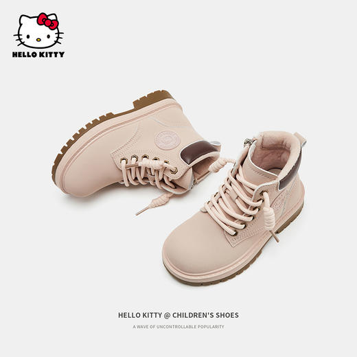HelloKitty童鞋儿童马丁靴冬季新款中大童女孩加绒加厚棉靴保暖鞋 商品图3