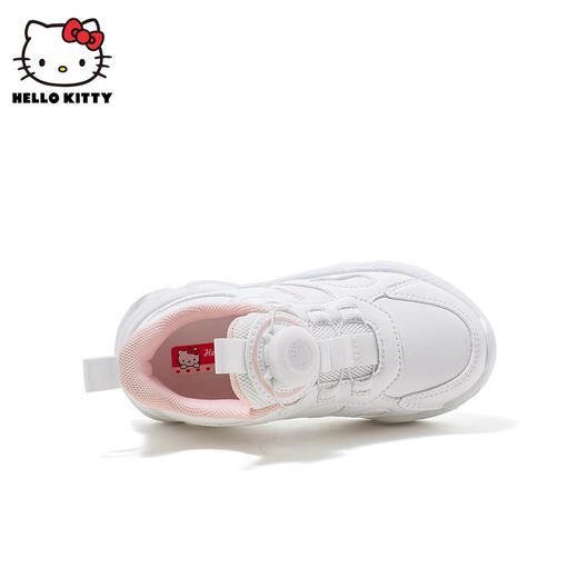 HelloKitty童鞋女童小白鞋2024新款网面运动鞋春季旋钮扣儿童鞋子 商品图2
