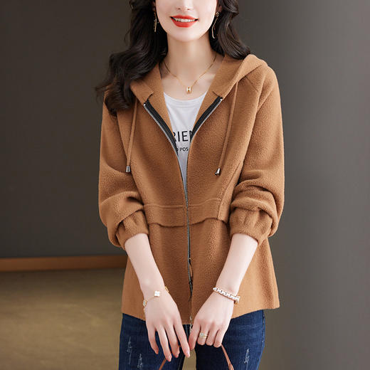 短外套女春秋连帽开衫上衣CC-10-3906 商品图0