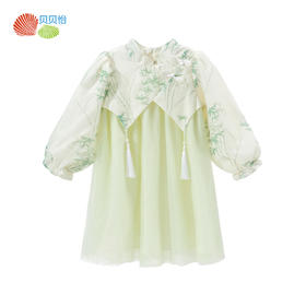 贝贝怡童装女童连衣裙2024春季新款中式公主裙中小童古风连身裙子ZB1DQ003