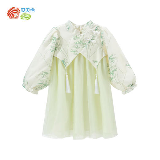 贝贝怡童装女童连衣裙2024春季新款中式公主裙中小童古风连身裙子ZB1DQ003 商品图0