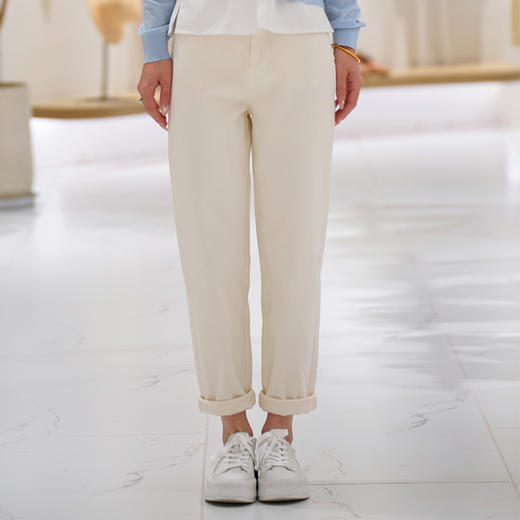 【白牛仔老爹裤】 臣禾 梨形身材BI备 休闲裤9241010513【金猪甄选】 商品图1