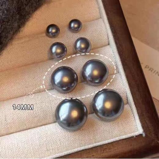 【早春福利】真多麻灰馒头珍珠耳钉S925银针 商品图5