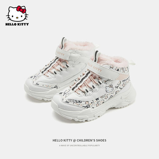 HelloKitty女童雪地靴冬季新款女孩中小童加绒保暖大棉加厚棉靴子 商品图0