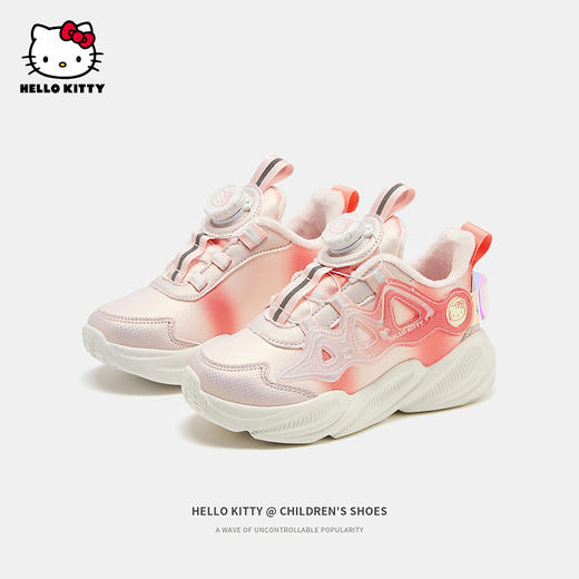 HelloKitty童鞋中大童女孩加绒运动鞋冬季新款儿童保暖防滑老爹鞋 商品图0