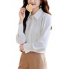 AHM-2803韩版Polo领宽松显瘦上衣2024春季新款简约百搭减龄设计感白色衬衫 商品缩略图4