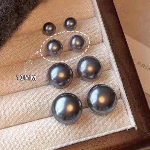 【早春福利】真多麻灰馒头珍珠耳钉S925银针 商品图7