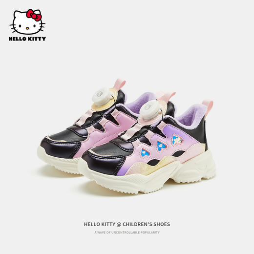HelloKitty童鞋儿童棉鞋冬季新款中大童女孩加厚棉鞋女旋钮老爹鞋 商品图2