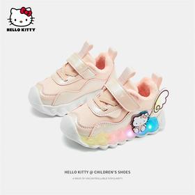 HelloKitty童鞋儿童棉鞋2023新款女童加绒运动鞋发光鞋冬季宝宝鞋