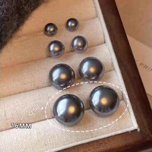 【早春福利】真多麻灰馒头珍珠耳钉S925银针 商品图6