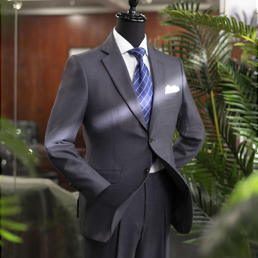 男士全毛款单排两粒扣平驳领西装套装 两色可选 商品图1