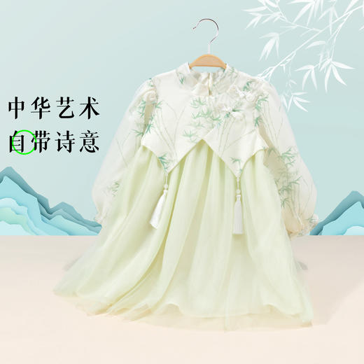 贝贝怡童装女童连衣裙2024春季新款中式公主裙中小童古风连身裙子ZB1DQ003 商品图8