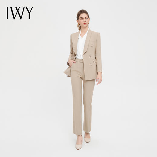 IWY/浅卡其西装套装女上班西服高级感设计正式场合服装上镜主持OL C14106+P34106 商品图3
