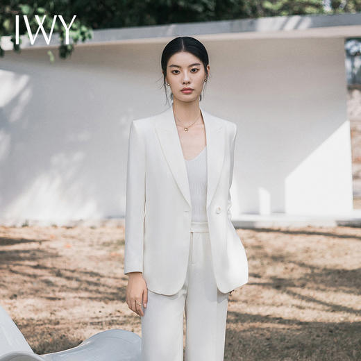 IWY/早春白色西装套装女宽敞西服宽松韩版主持人高级医美正式场合服装C13515+P33515 商品图3