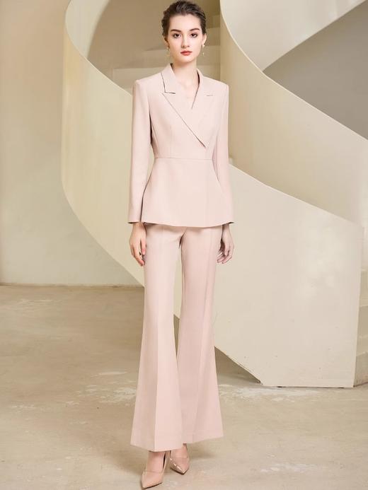 西装套装女主持人演讲正装商务主播艺考西服微喇长裤职业装 商品图0