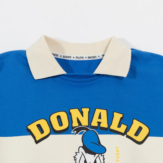 迪士尼2024春季新款男童套头卫衣中小童纯棉撞色微领套头衫百搭上衣ZD1DS015 商品图6