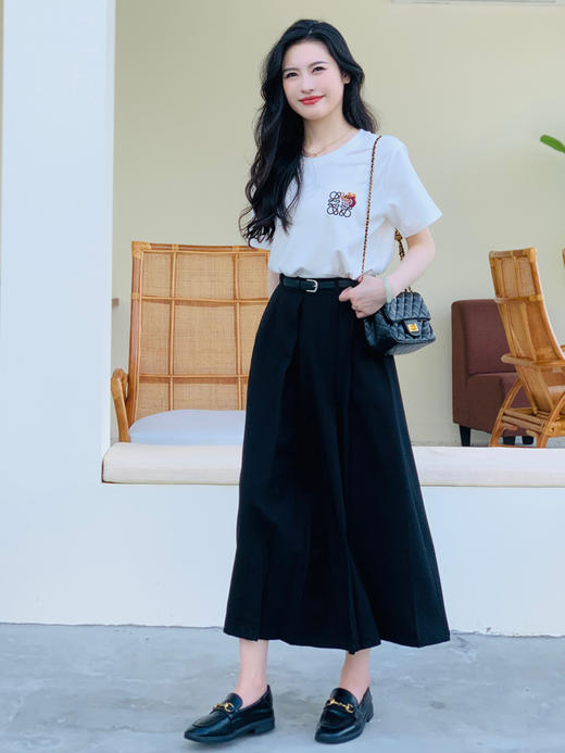 【百图lulu定制】【奥黛丽伞裙】送腰带 垂顺 双褶 半身裙 伞裙 商品图10