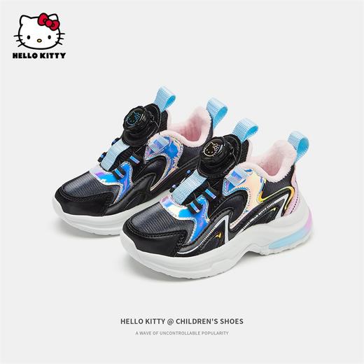 HelloKitty童鞋女童运动鞋冬季新款儿童加绒保暖棉鞋中大童旋钮鞋 商品图2