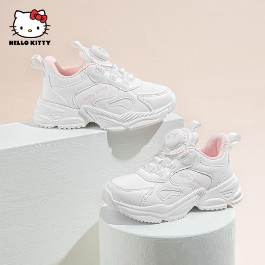 HelloKitty童鞋女童运动鞋2024春季新款旋转扣儿童鞋子学生小白鞋 商品图2