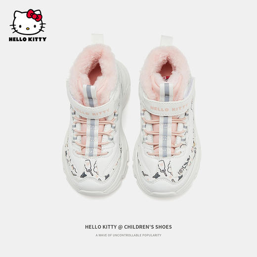 HelloKitty童鞋女童棉鞋2023新款冬季儿童加绒鞋女孩冬鞋保暖靴子 商品图3