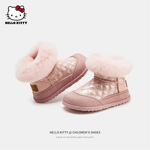 HelloKitty童鞋女童加绒保暖雪地靴冬季新款儿童加厚棉靴大童冬鞋 商品图3