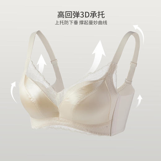 雅黛俪内衣女复古缎面小胸聚拢显大无钢圈舒适柔软纯欲精致收副乳文胸 商品图2