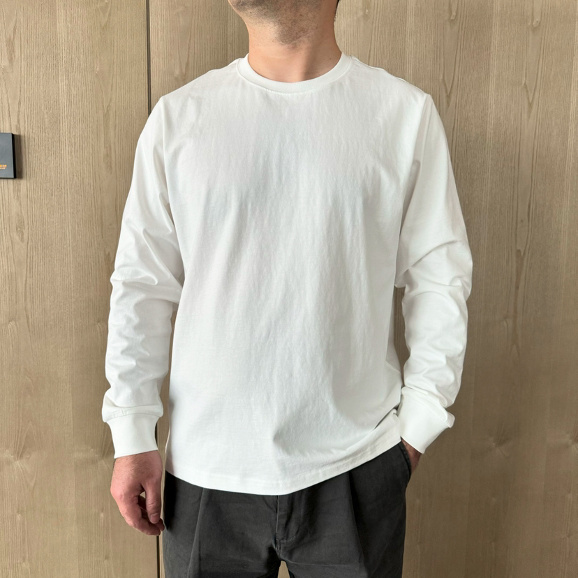 24春夏男士水洗酵棉平纹圆领长袖T恤【包邮+三天无理由退huan】