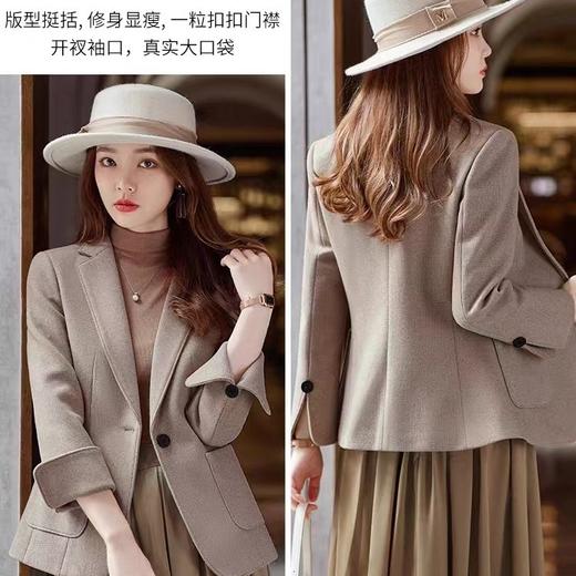 雀说 小西装外套女春秋季女士气质短款毛呢西服4ZF-A703 商品图1