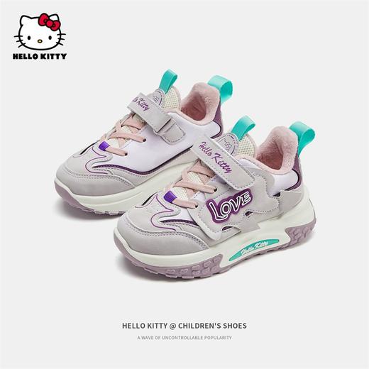 HelloKitty童鞋女童棉鞋2023新款冬季加绒二棉运动鞋软底儿童鞋子 商品图1