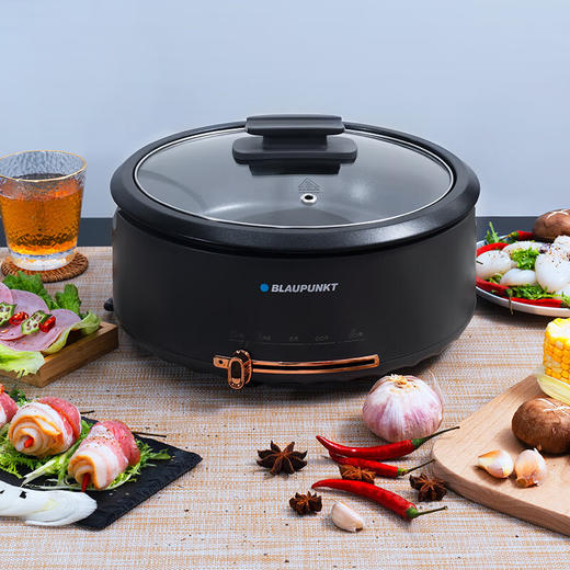 BLAUPUNKT 德国蓝宝 火锅家用大容量多功能电炒锅电火锅 分体设计锅身 BP-DHG135 铁灰色 商品图0