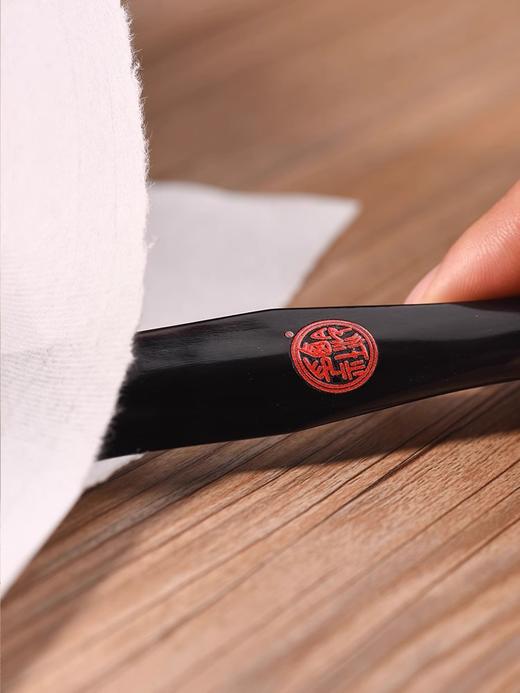 西泠印社 牛角裁纸刀长卷宣纸专用裁纸刀天然黑牛角拆信刀利器神器书法用品学生练习使用书法练习纸伴手礼 商品图4
